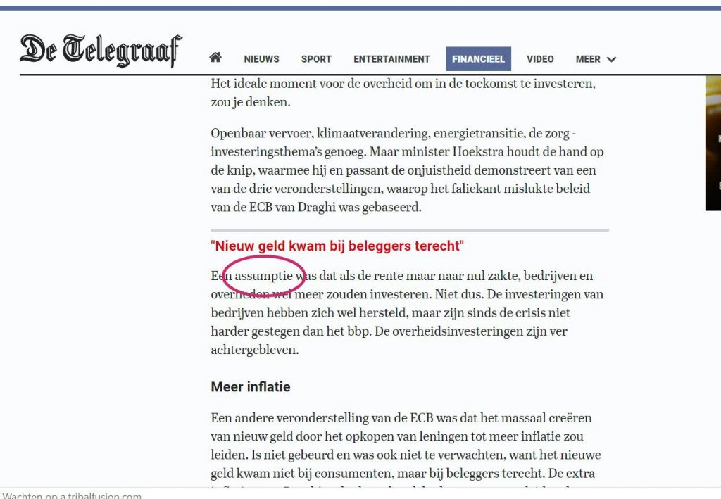 Voorbeeld leenwoord telegraaf assumptie